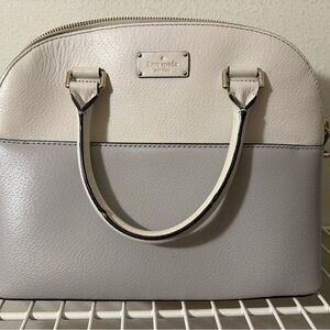 kate spade Two-Tone Cream and Light Gray Dome Satchel